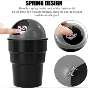 Mini Trash Can with gray swing lid for vehicles BNIB